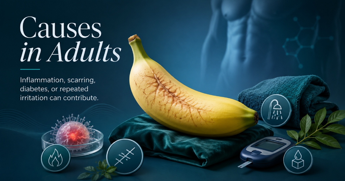 Causes of phimosis including inflammation scarring and diabetes