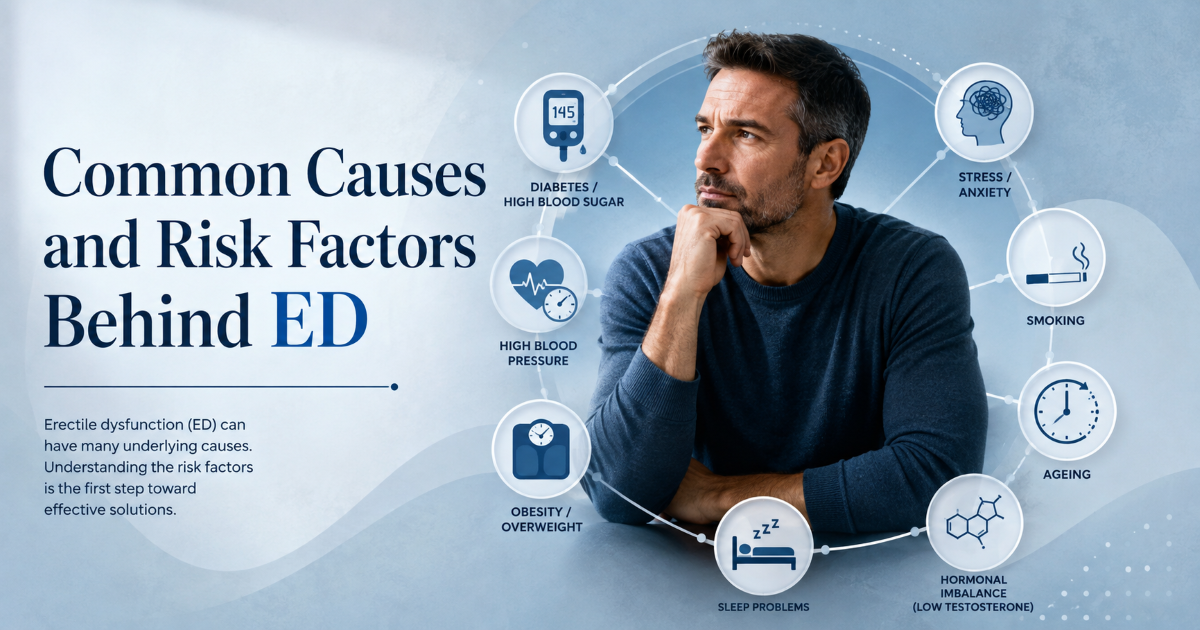 Common causes and health factors behind erectile dysfunction