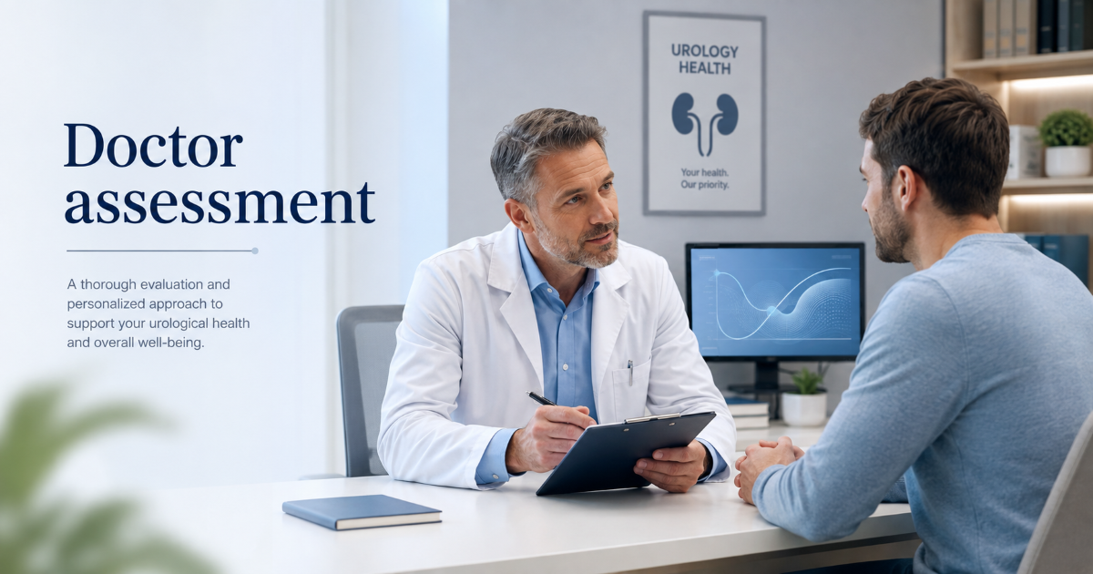 Doctor assessment for bent penis and Peyronie's disease treatment