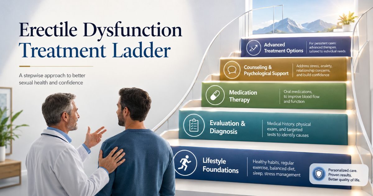 Erectile dysfunction treatment options with a doctor