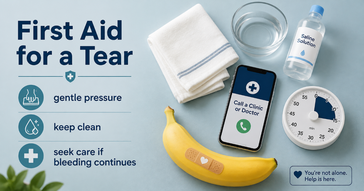 Frenulum tears and first aid