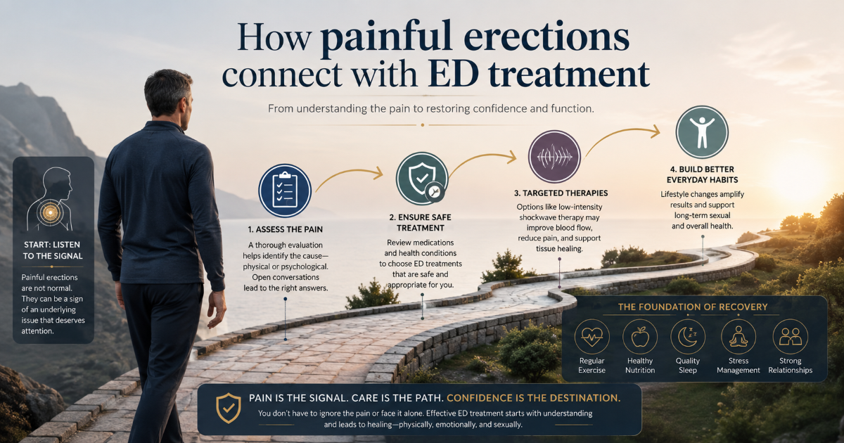 Pain during erection conclusion and clinical next steps