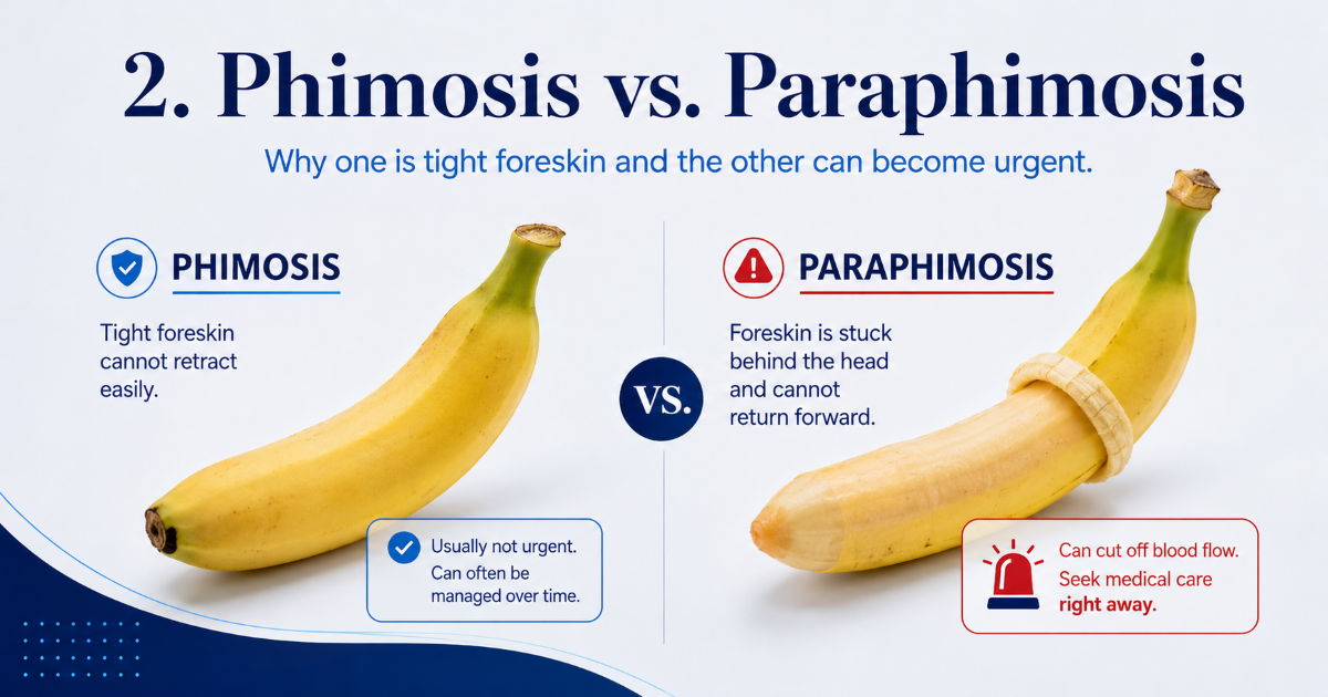 Phimosis versus paraphimosis and why urgent medical assessment may be needed