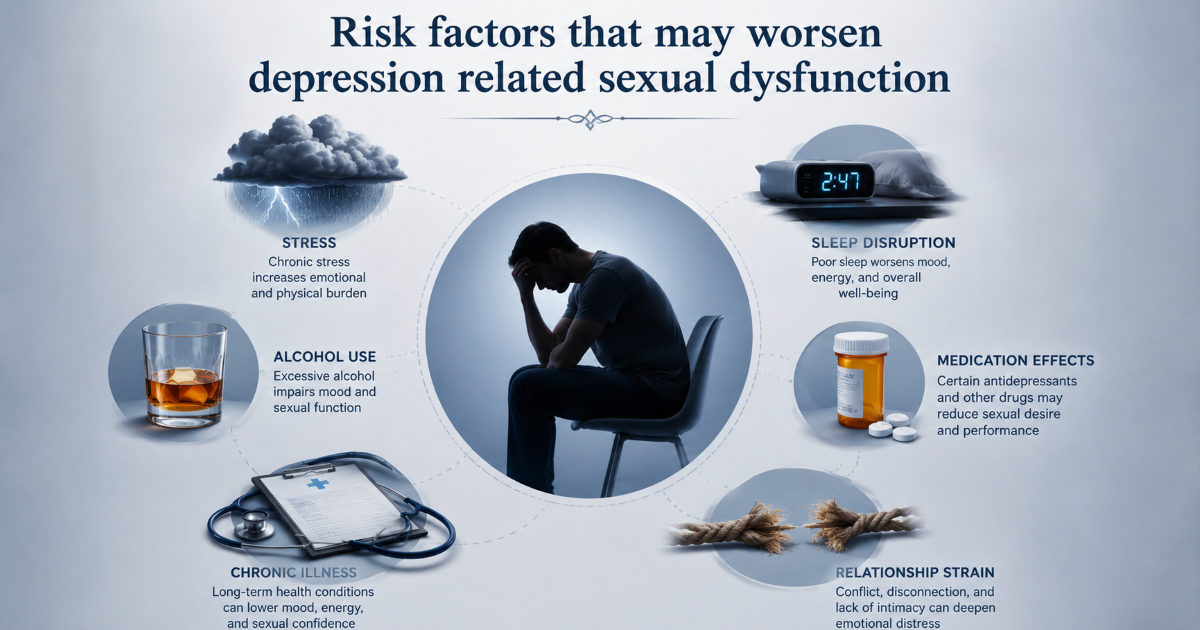 Risk factors for depression related sexual dysfunction and erectile problems