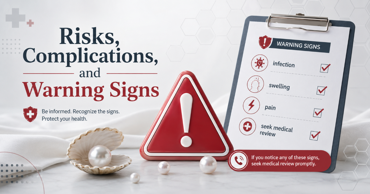 Pearling risks including infection pain migration and partner discomfort