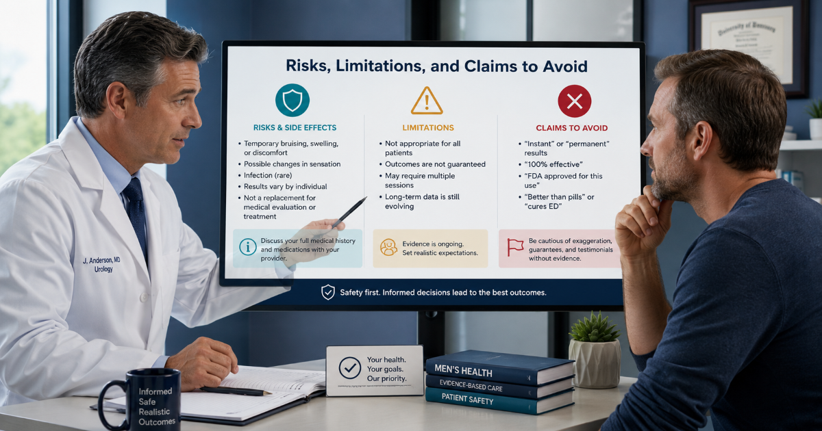 Erectile dysfunction pathways and shockwave therapy limitations