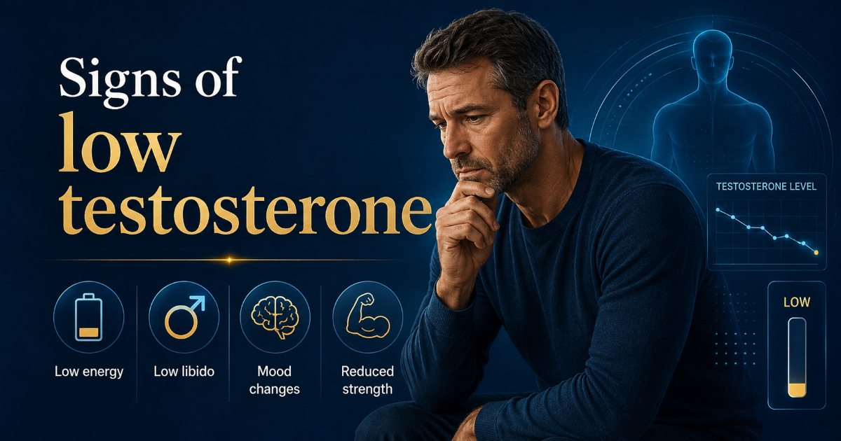 Low testosterone symptoms and men's hormone assessment