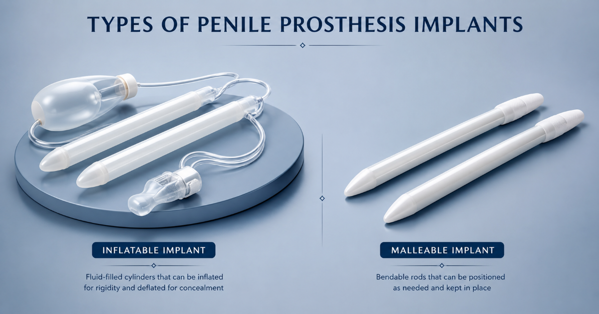 Types of penile prosthesis implants