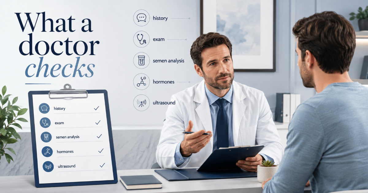 Common causes of male infertility including sperm quality and hormonal factors