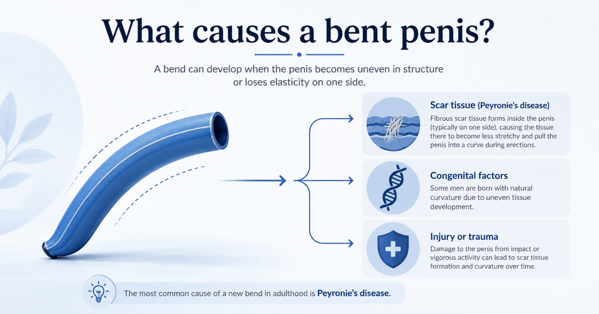What causes a bent penis and Peyronie's disease assessment