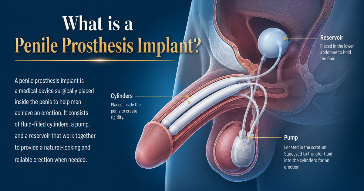What is a penile prosthesis implant for erectile dysfunction