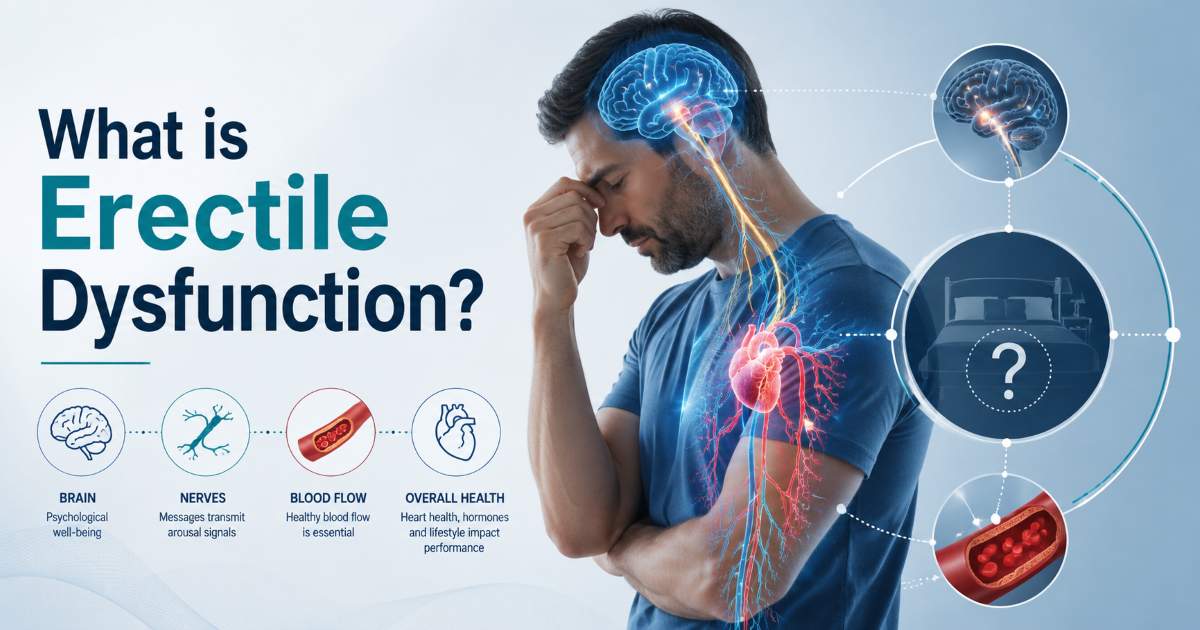 Erectile dysfunction warning signal and men health consultation