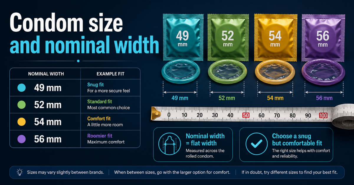Condom size and penile girth measurement