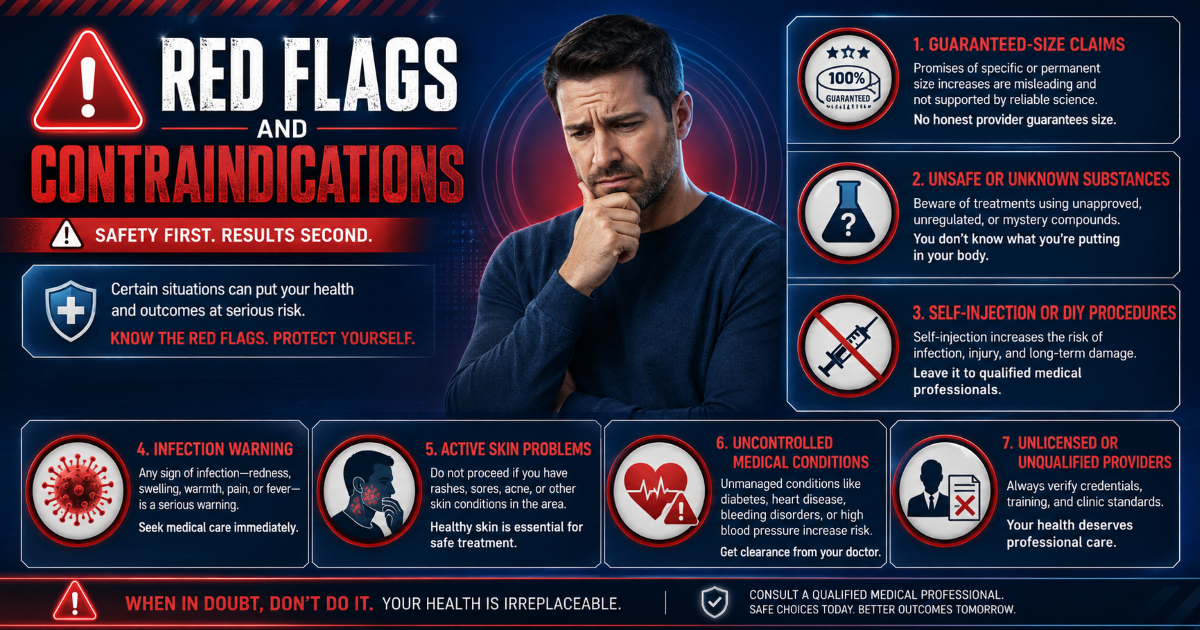 Penis enlargement red flags and contraindications