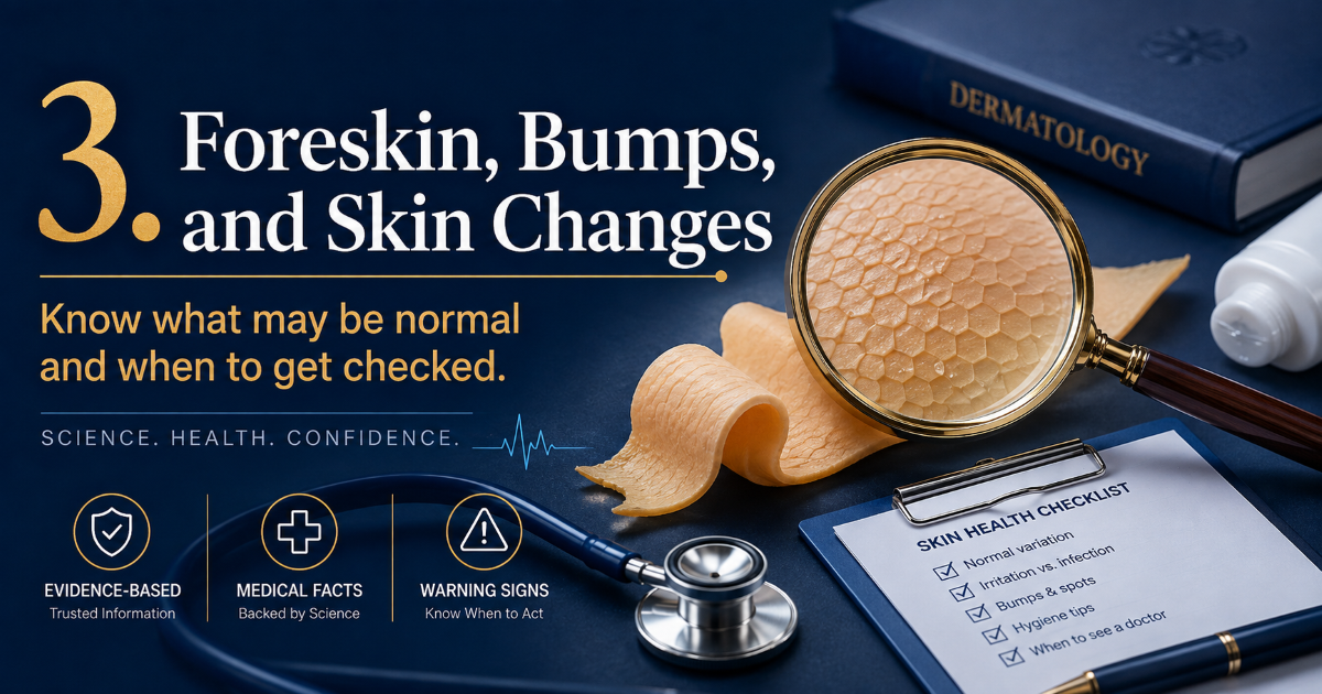Foreskin bumps and penile skin changes including normal variations and warning signs that need assessment