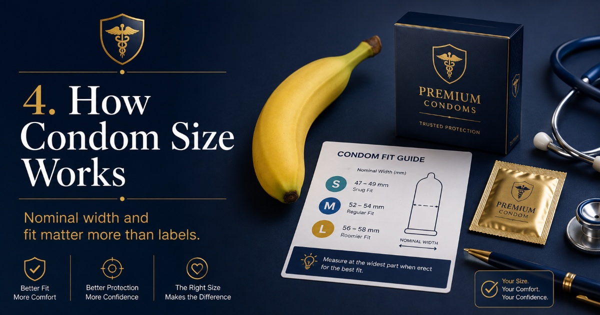 Condom size calculation from girth