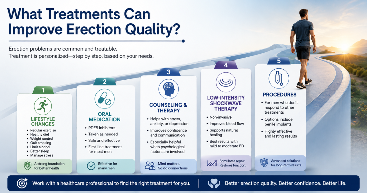 Erectile dysfunction treatment options and pathway