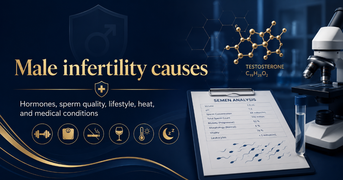 Common male infertility causes and semen analysis context