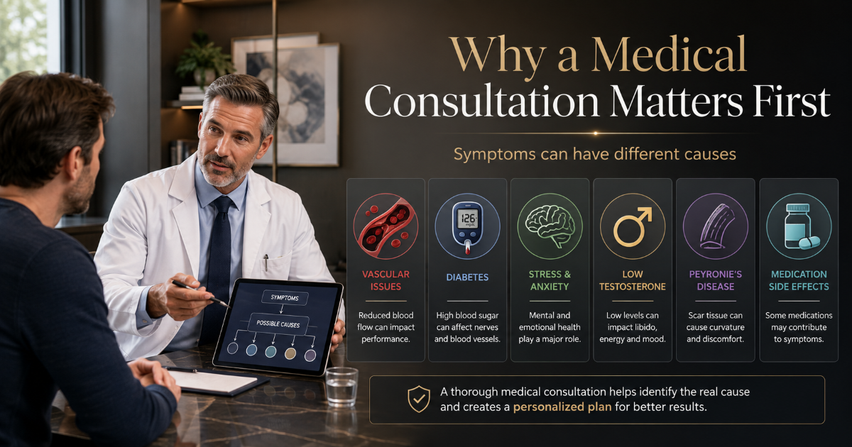 Why erectile dysfunction treatment should start with medical diagnosis