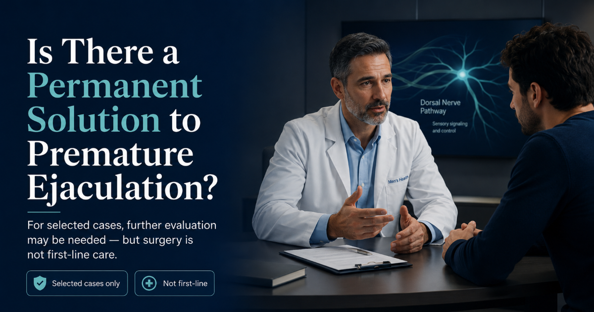 Is there a permanent solution to premature ejaculation and when dorsal neurotomy may be considered