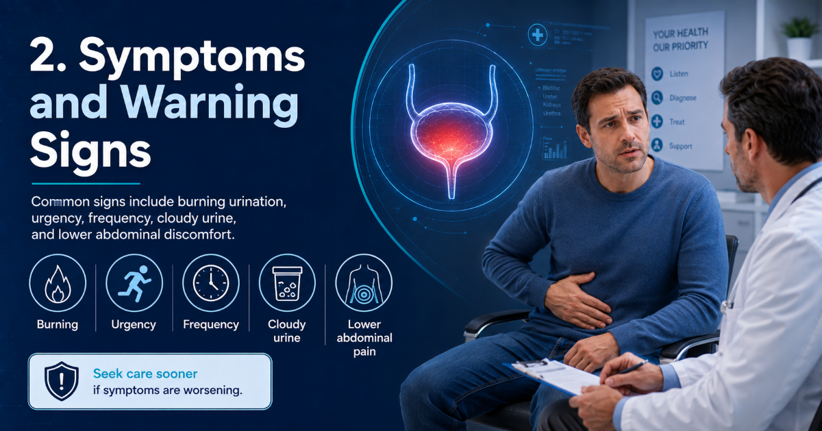 Symptoms of bladder infection and urinary tract infection