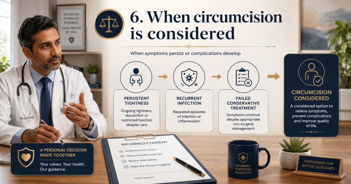 Circumcision for phimosis and tight foreskin treatment