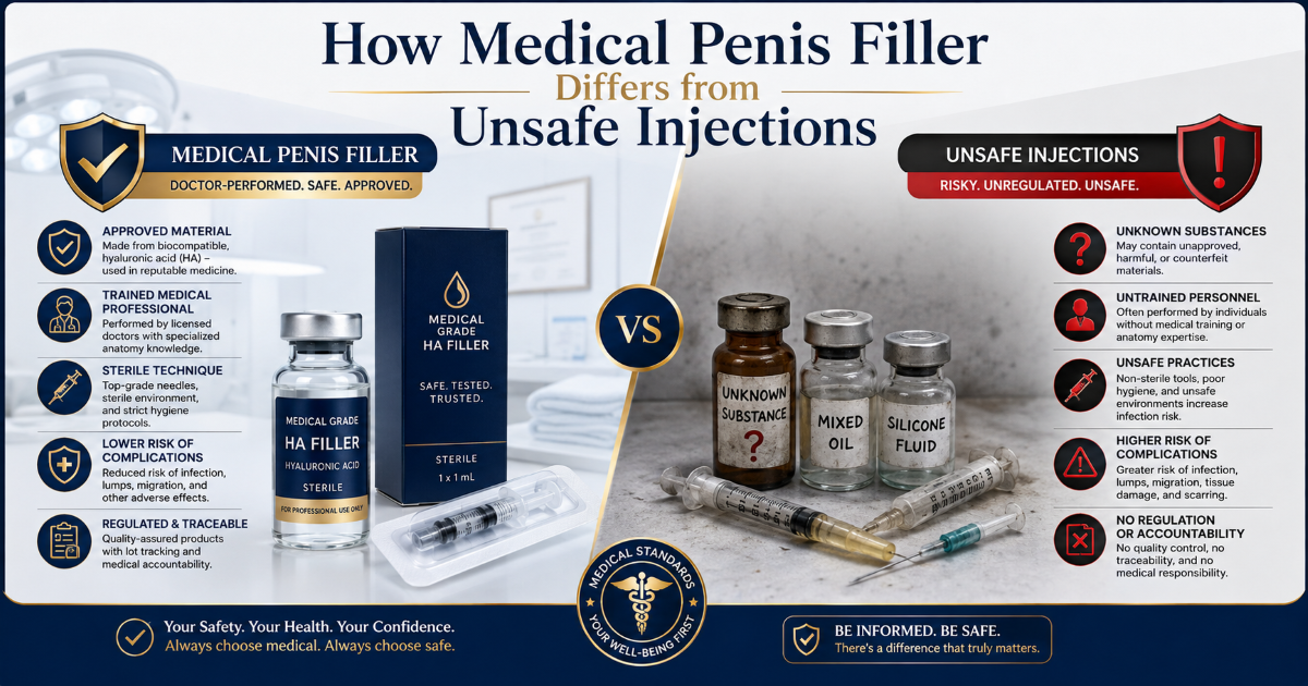 Safer medical planning for penis filler and penile enlargement