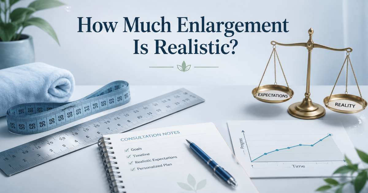 Realistic size expectations before penile enlargement