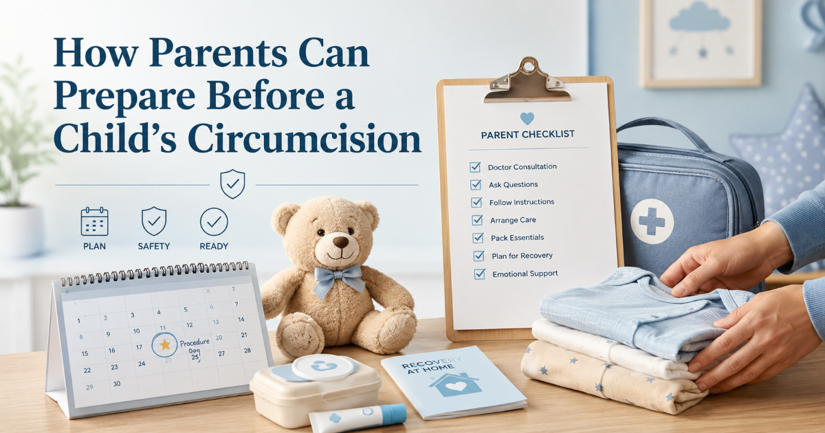 Preparing before a child's circumcision