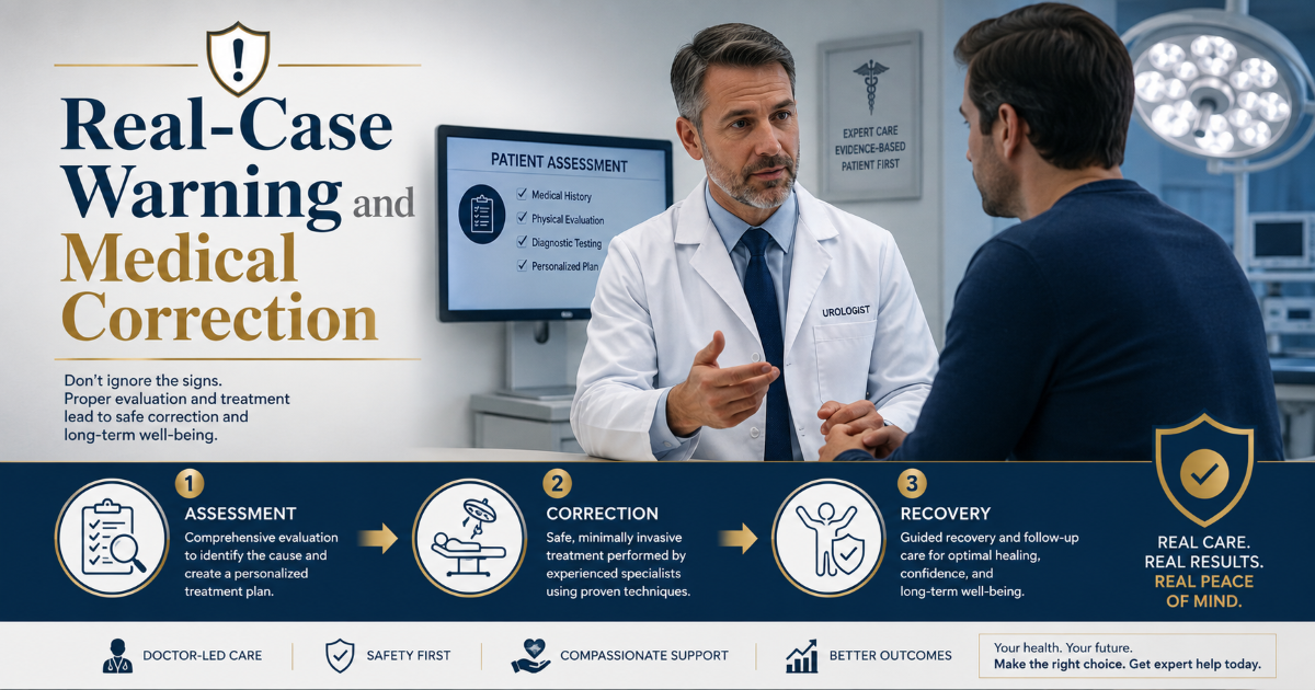 Surgical correction after unsafe penis enlargement injections