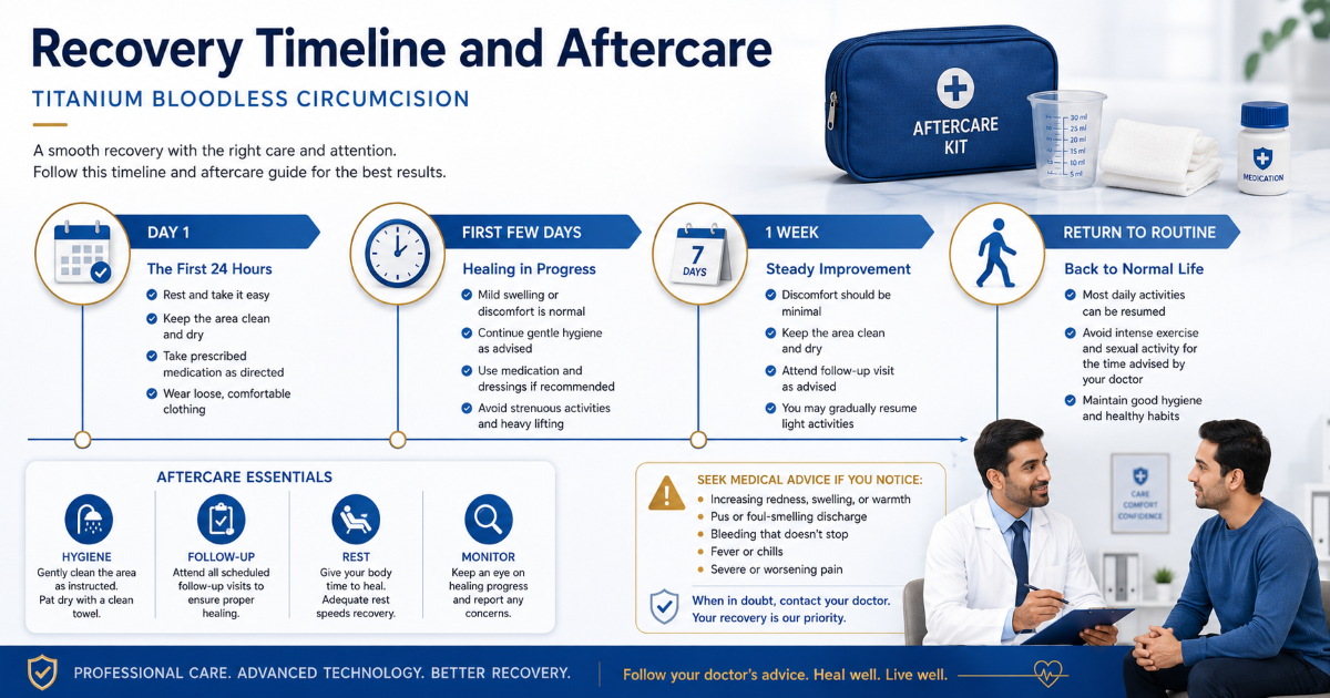 Titanium bloodless circumcision recovery timeline