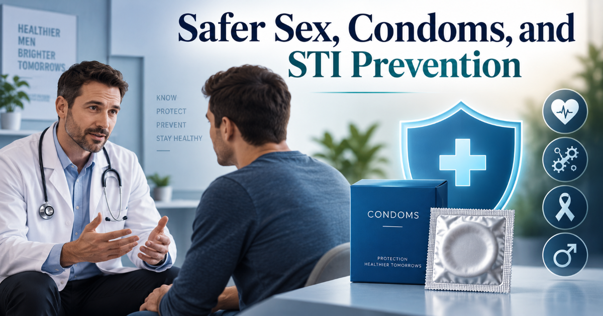 Men's sexual health checklist including hygiene condoms STI testing and lifestyle habits