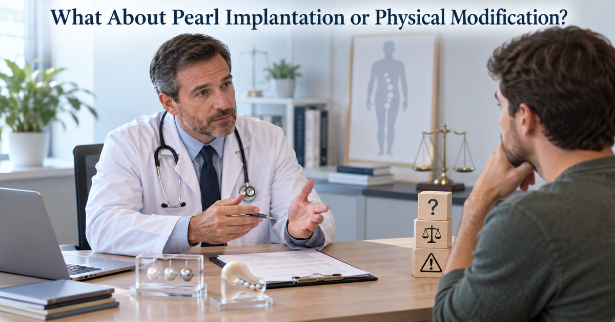 Doctor consultation concept for discussing physical modification options risks healing and realistic expectations