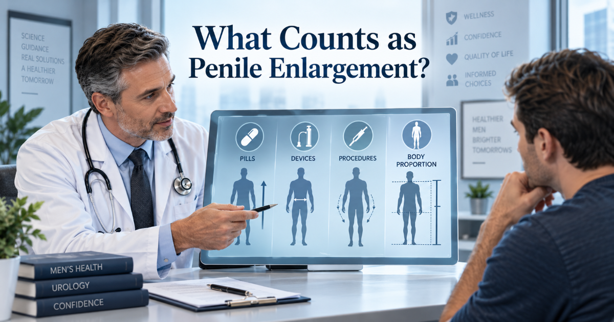 Doctor-led overview of penile enlargement goals including girth length appearance and safety evaluation