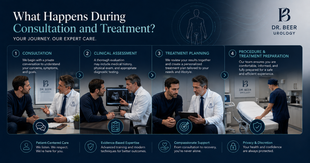 Adult circumcision consultation and treatment steps