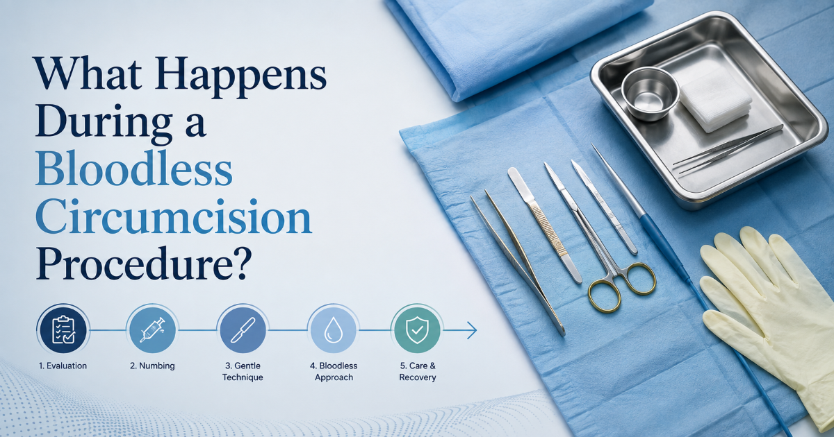 Bloodless circumcision procedure steps