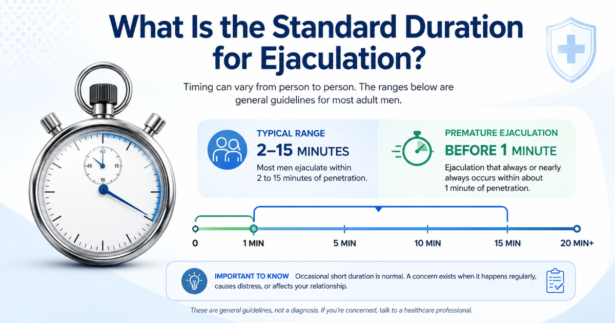 What is the standard duration for premature ejaculation