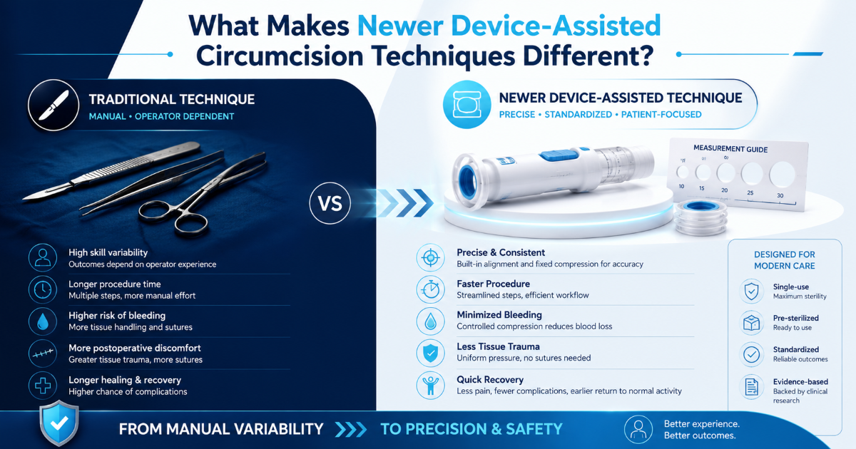 Titanium bloodless circumcision device-assisted adult circumcision