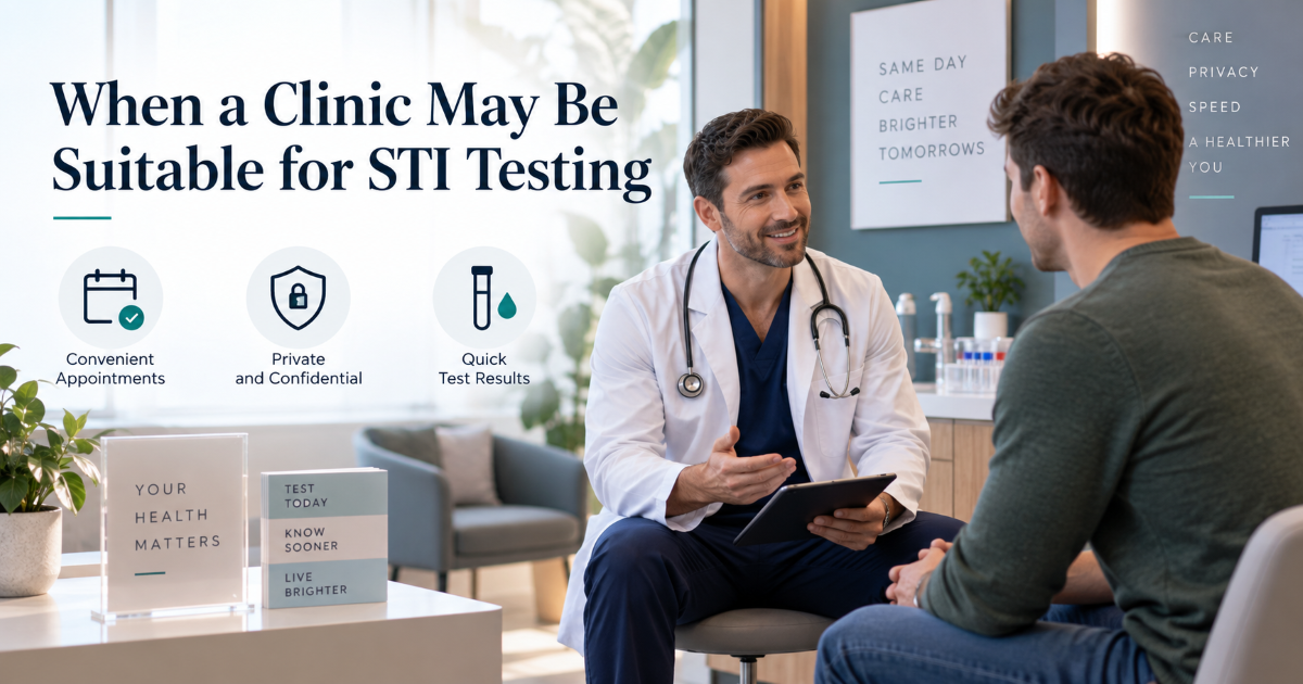 When a clinic may be suitable for confidential STI screening routine testing exposure-based testing and follow-up