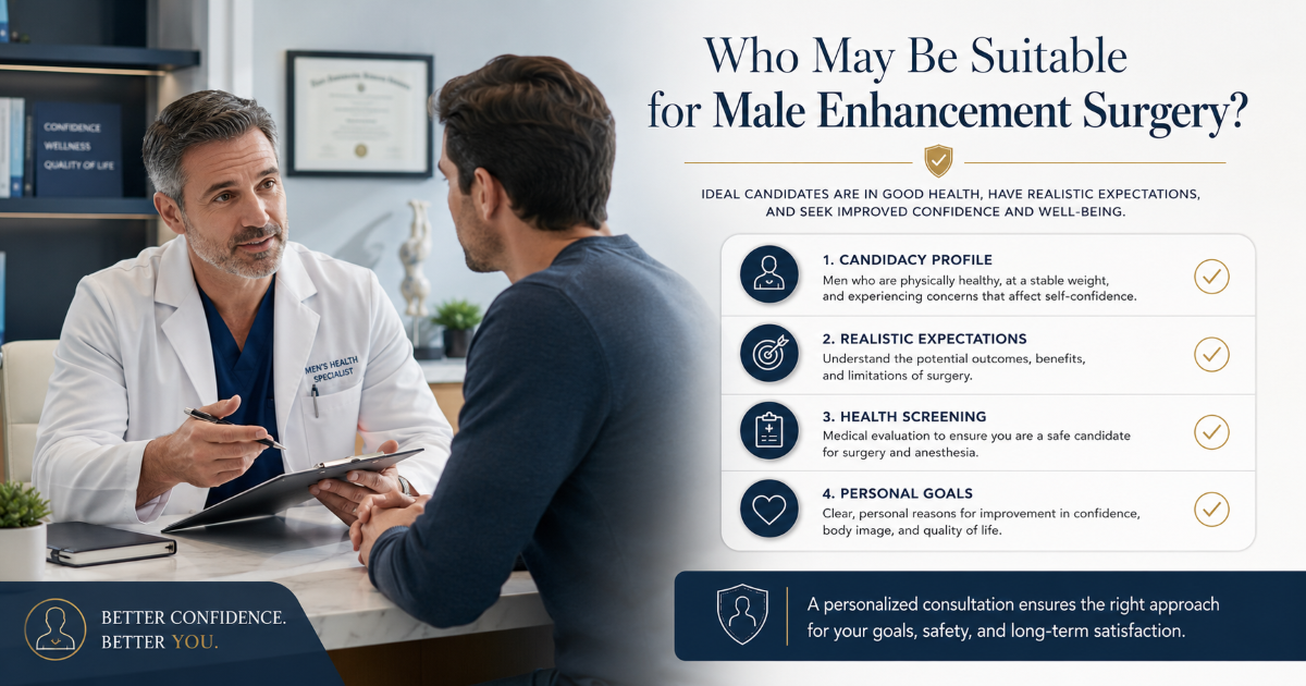 Who may be suitable for male enhancement surgery