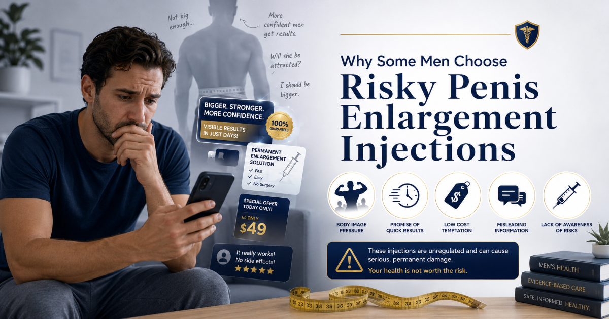 Unsafe penis enlargement injection warning