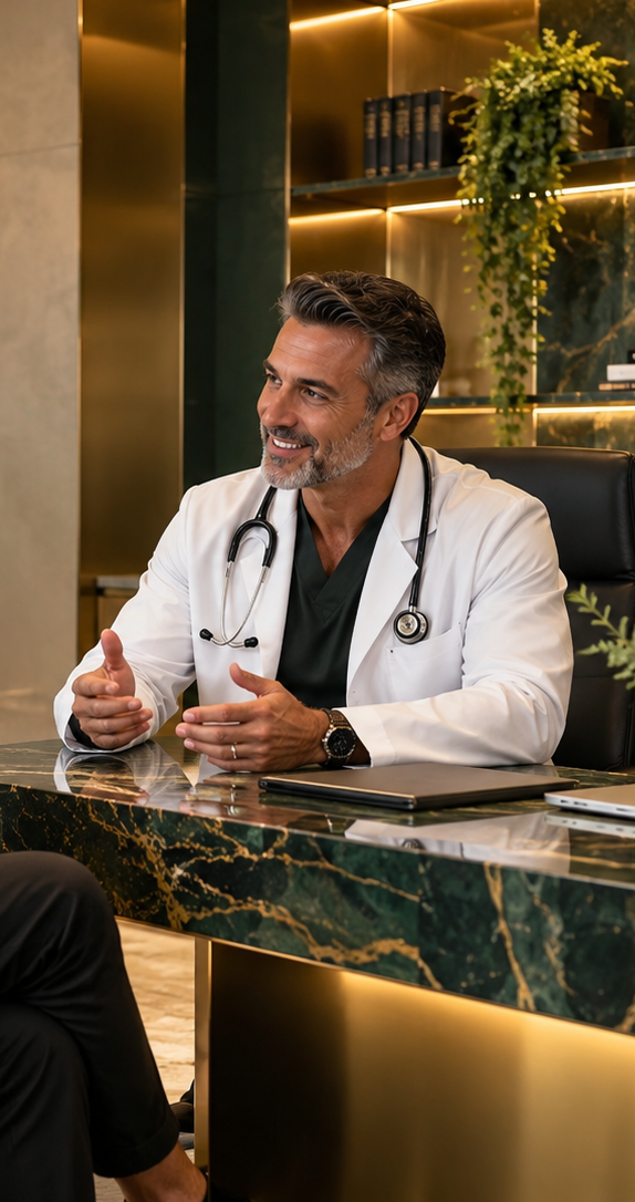 Dr. Beer in a private consultation